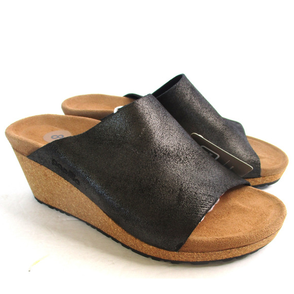 New BIRKENSTOCK Papillio Namica Women 7 / 38 Black Metallic Leather Sandals - Picture 1 of 10